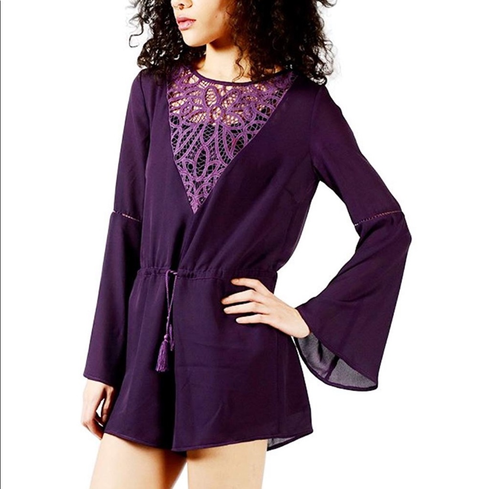 Bell Sleeve Lace Romper
